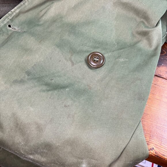 VTG US Army Korean War 1952 Olive Green Long OD-7 Field Trench Coat w/Liner Wool - Picture 14 of 16